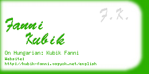 fanni kubik business card